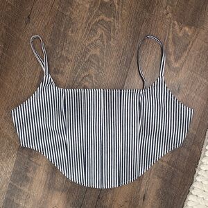 Lioness Black and White Striped Crop Top